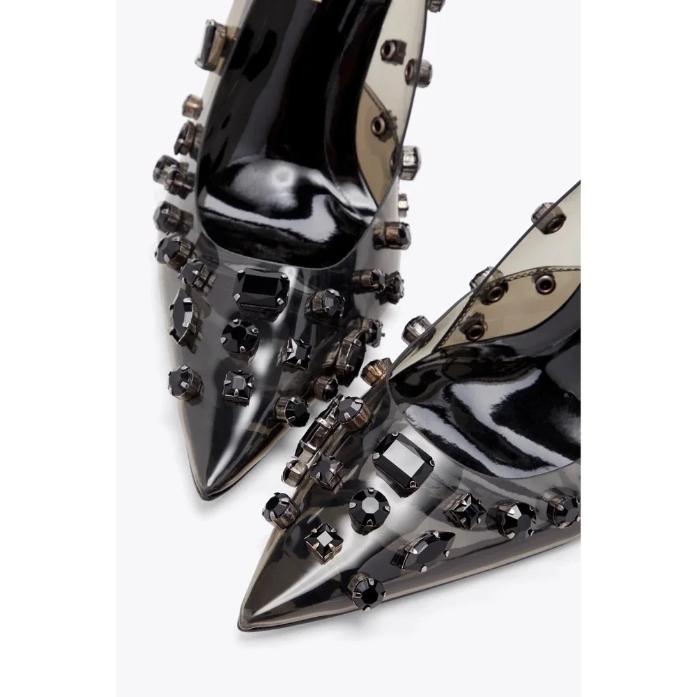 Good American Diamonds Forever Smoke Heel Shoes Sz 12 New W Box/Dust Bag RV $250 - Picture 5 of 8